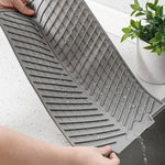 Silicone Dish Drying Mat for the Kitchen with Grooved Drain