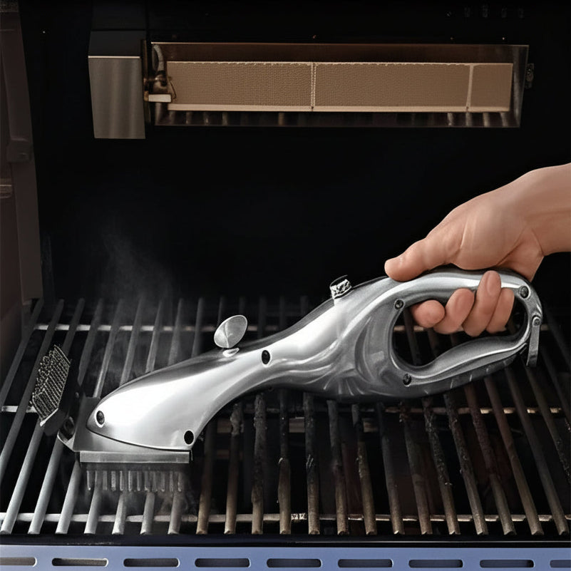Dampf-Reinigungsbürste für Grill mit Schaber-Funktion