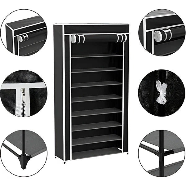 Space-Saving Shoe Rack for Entryway and Wardrobe