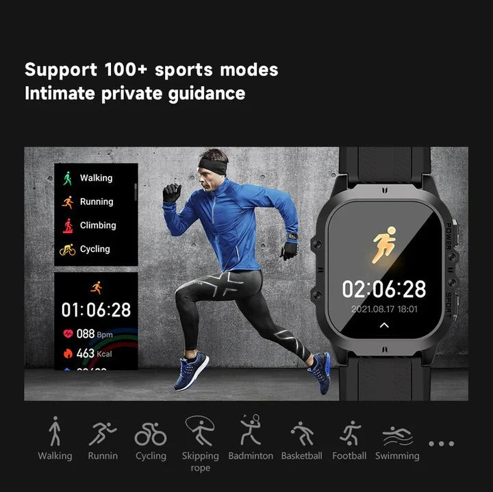 Sportliche Uhr mit Bluetooth 5.0 Verbindung und Fitness-Tracking