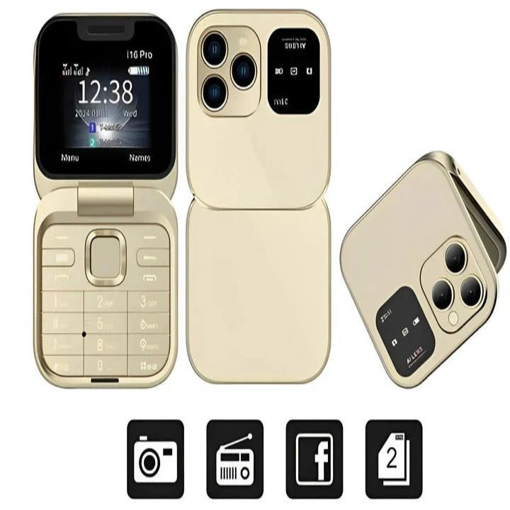Kompaktes Klapptelefon mit Dual-SIM-Funktionalität