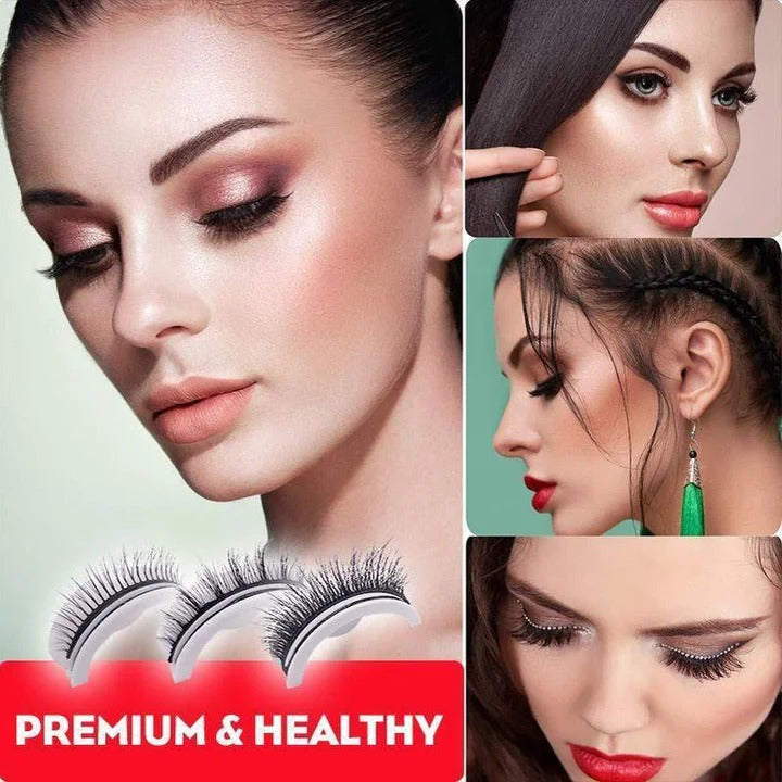 Selbsthaftende Wimpern mit wiederverwendbarem Design