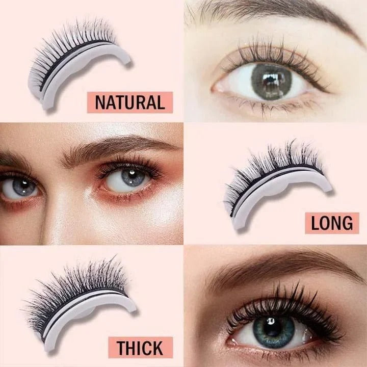 Selbsthaftende Wimpern mit wiederverwendbarem Design