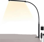 Adjustable LED Desk Lamp with Clamp Base and 3 Light Modes