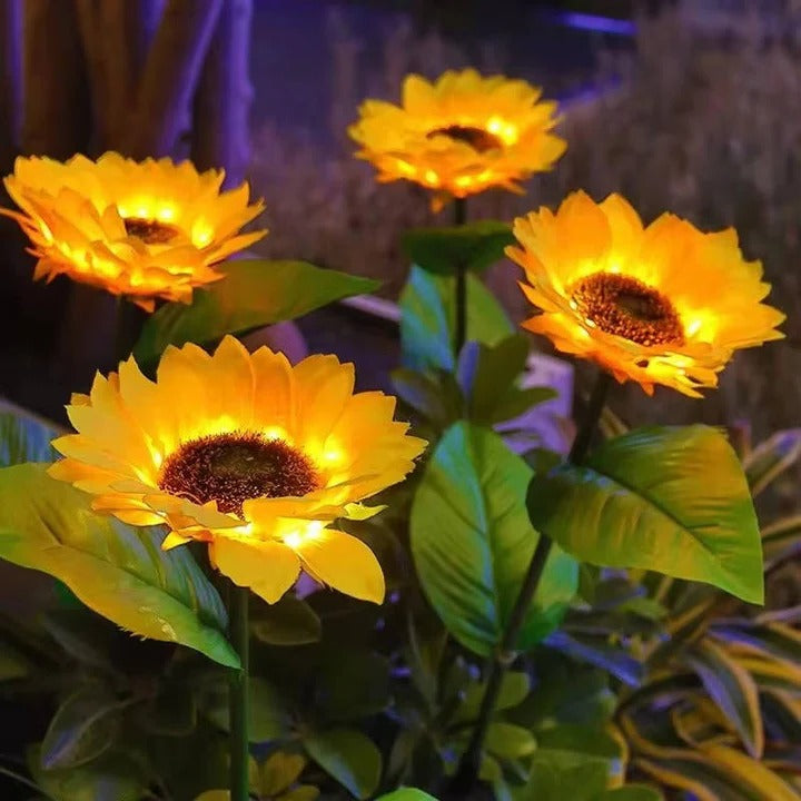 Sonnenblumen LED Solarlicht mit flexiblen Blütenblättern