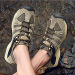 Damen Wanderschuhe mit Leder-Mesh-Obermaterial für Outdoor-Aktivitäten