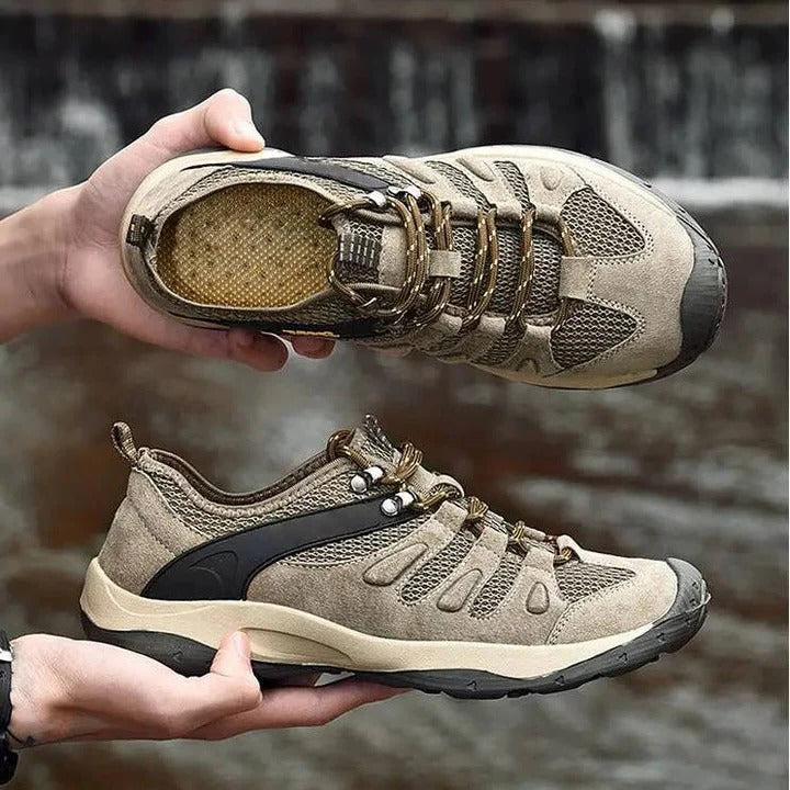 Damen Wanderschuhe mit Leder-Mesh-Obermaterial für Outdoor-Aktivitäten