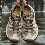 Damen Wanderschuhe mit Leder-Mesh-Obermaterial für Outdoor-Aktivitäten