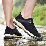 Damen Wanderschuhe mit Leder-Mesh-Obermaterial für Outdoor-Aktivitäten
