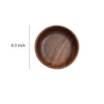 Round Walnut Serving Bowls, Set of 2