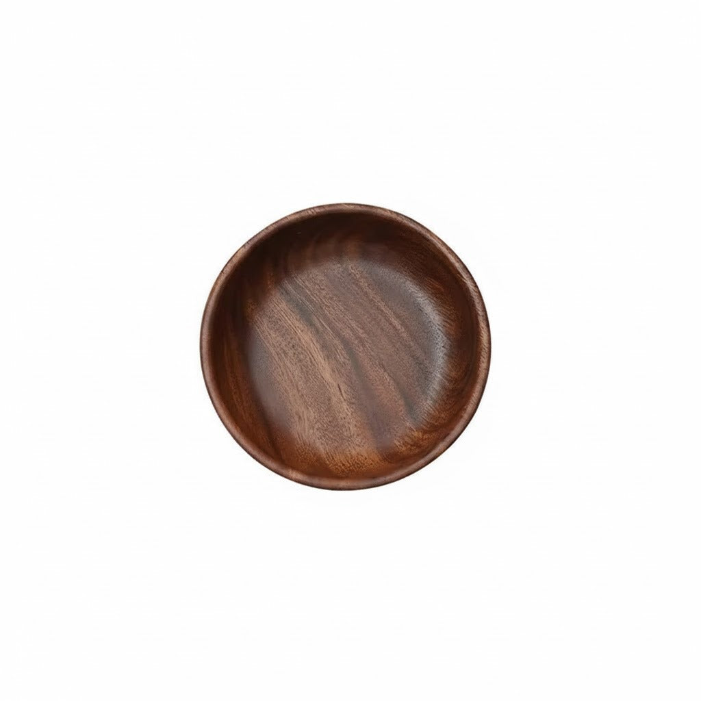 Round Walnut Serving Bowls, Set of 2