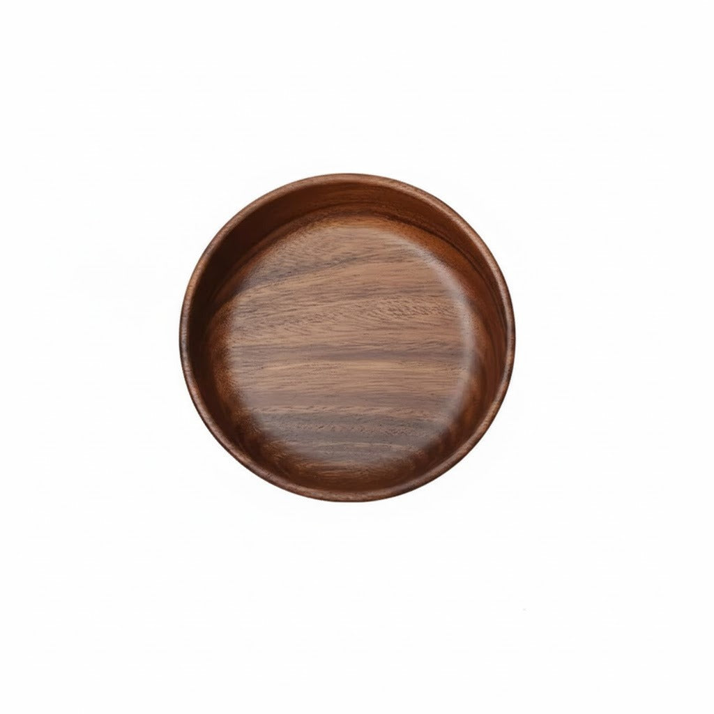 Round Walnut Serving Bowls, Set of 2