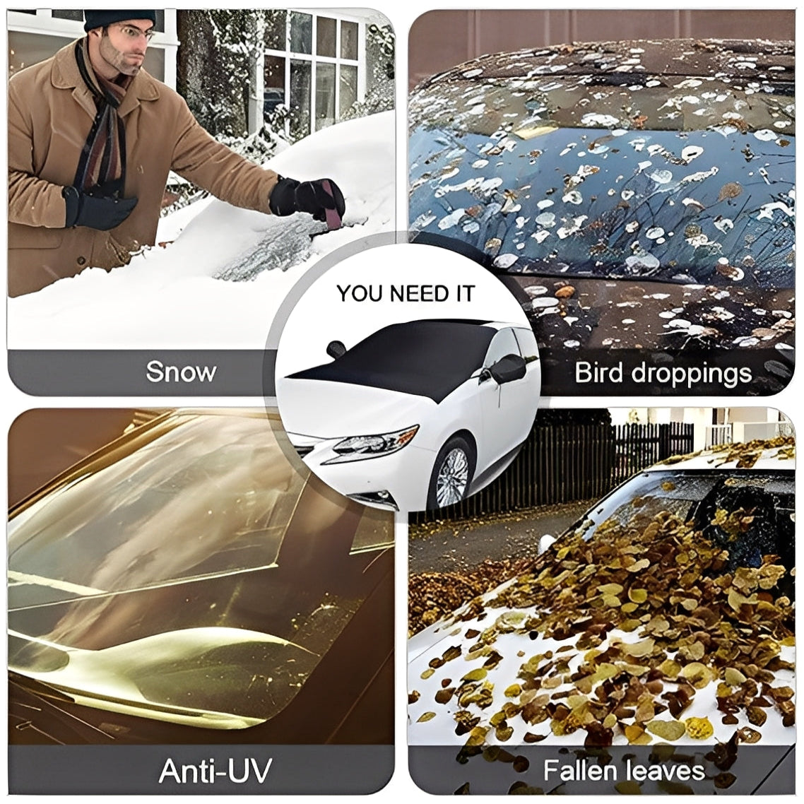 Magnetic Windshield Cover with Storage Bag