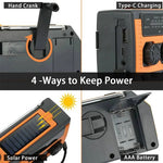 Solar- und Handkurbelradio mit 5000mAh Powerbank