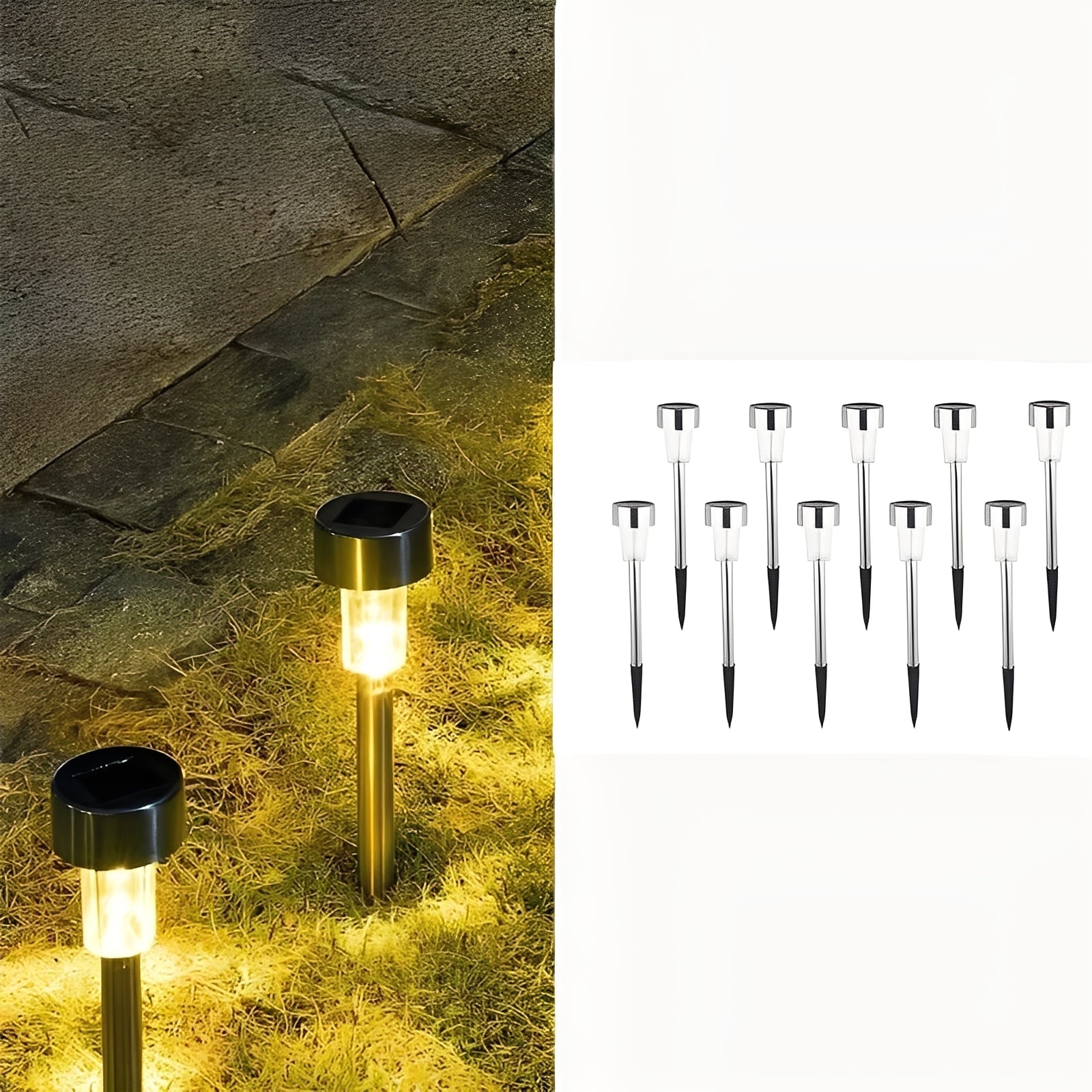 Solar-Powered LED String Lights for Garden and Outdoor Use, Set of 10