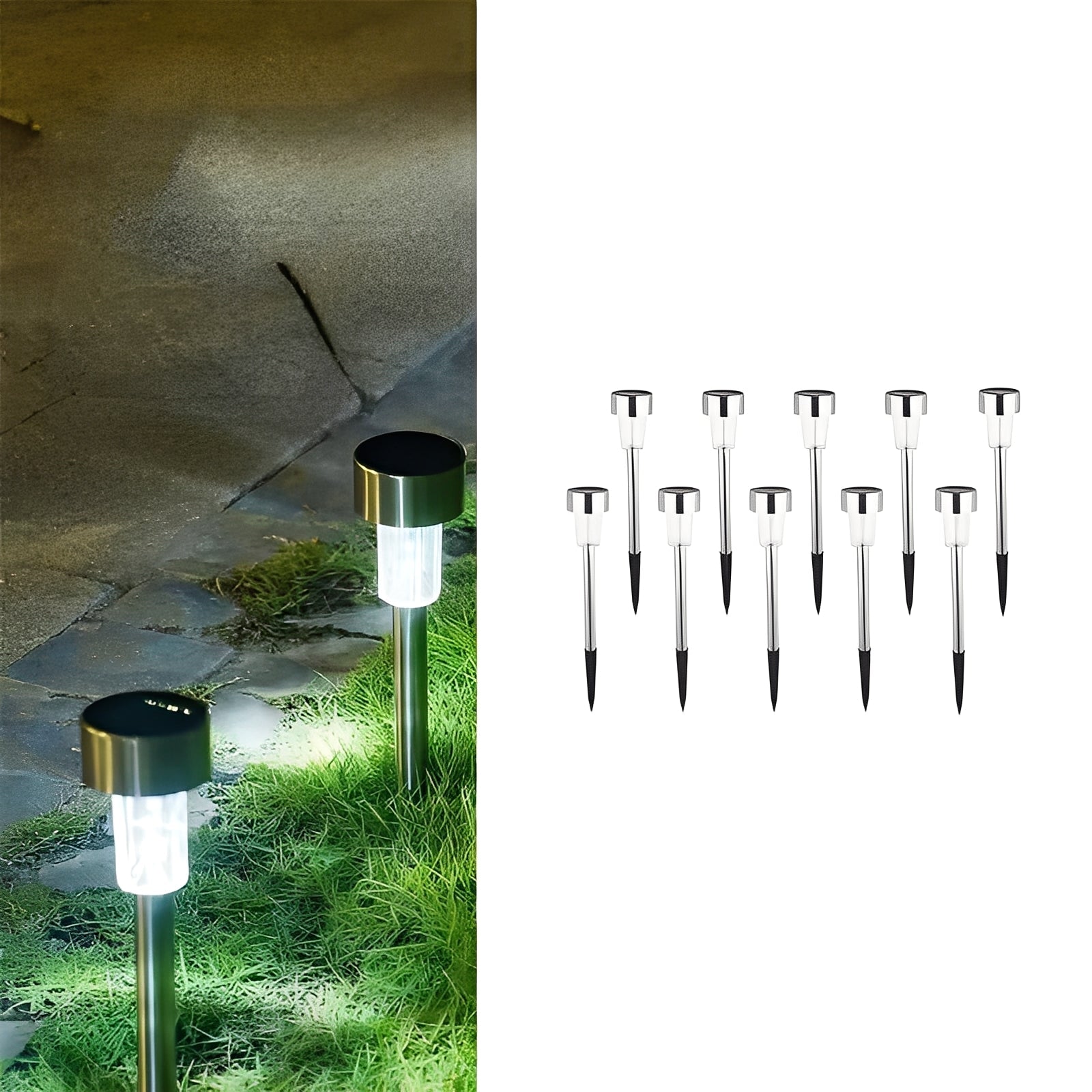 Solar-Powered LED String Lights for Garden and Outdoor Use, Set of 10