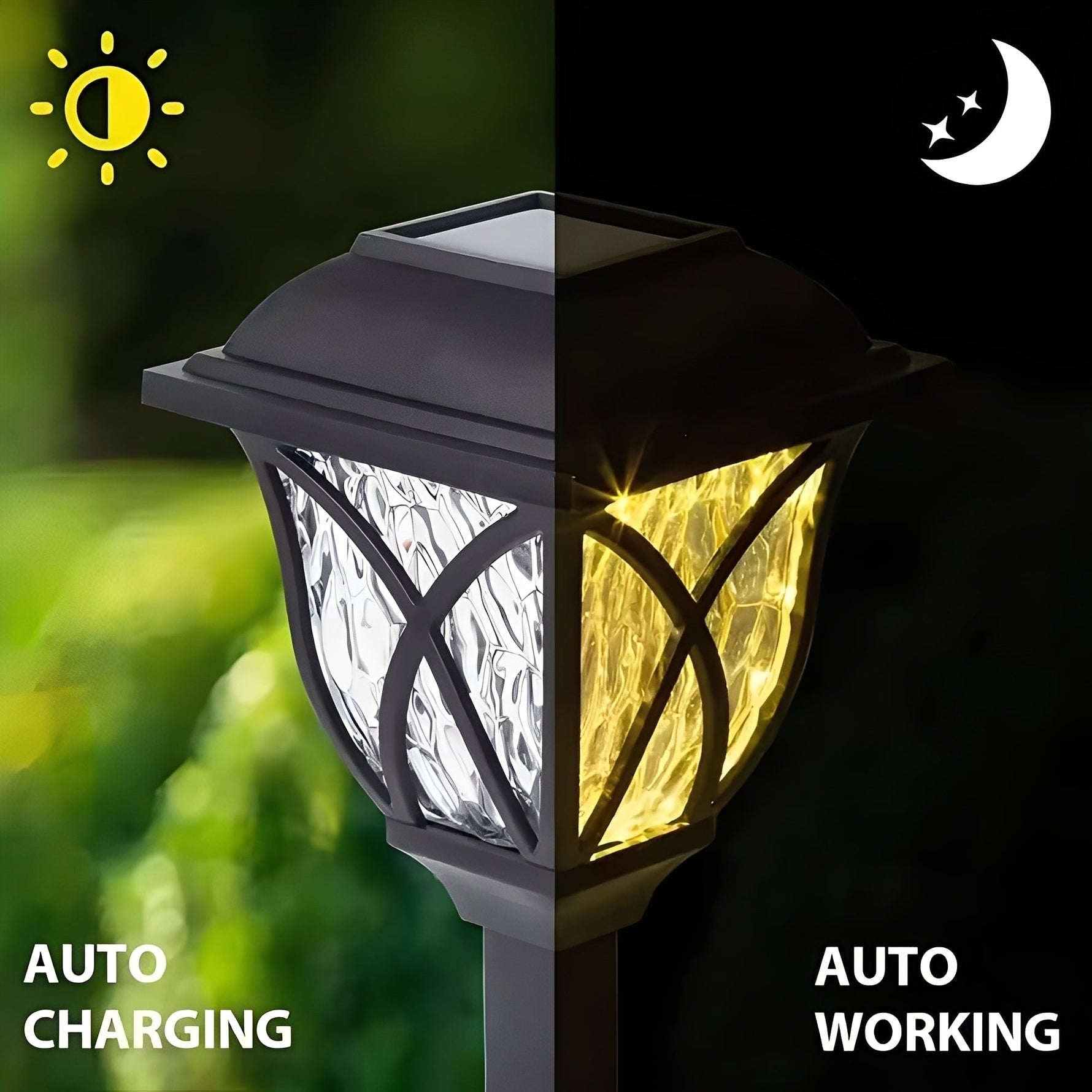 Solar-powered LED Garden Lights, Set of 2