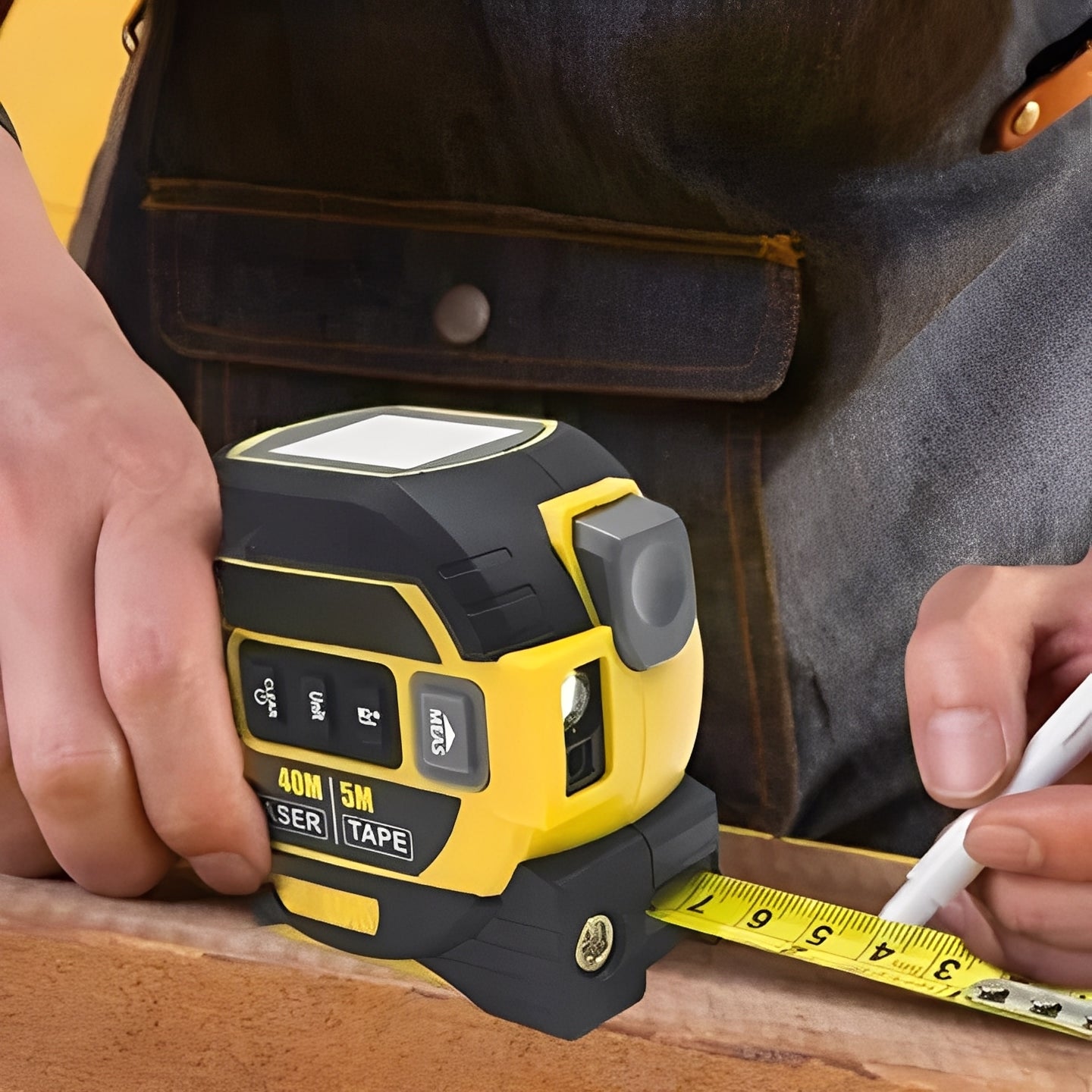 Vielseitiges 3-in-1 Distanzmessgerät mit Laserfunktion
