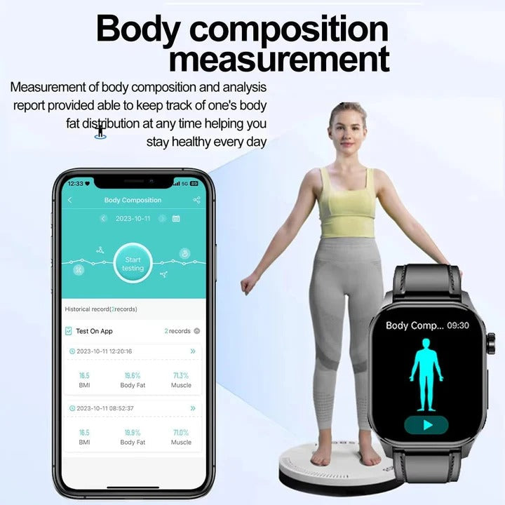 Intelligente Armbanduhr mit AMOLED-Display, Bluetooth und Aktivitätsverfolgung