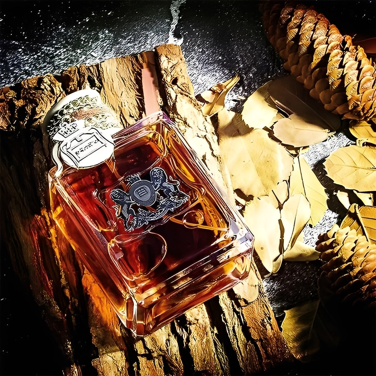 Men's perfume with an alluring fragrance spray