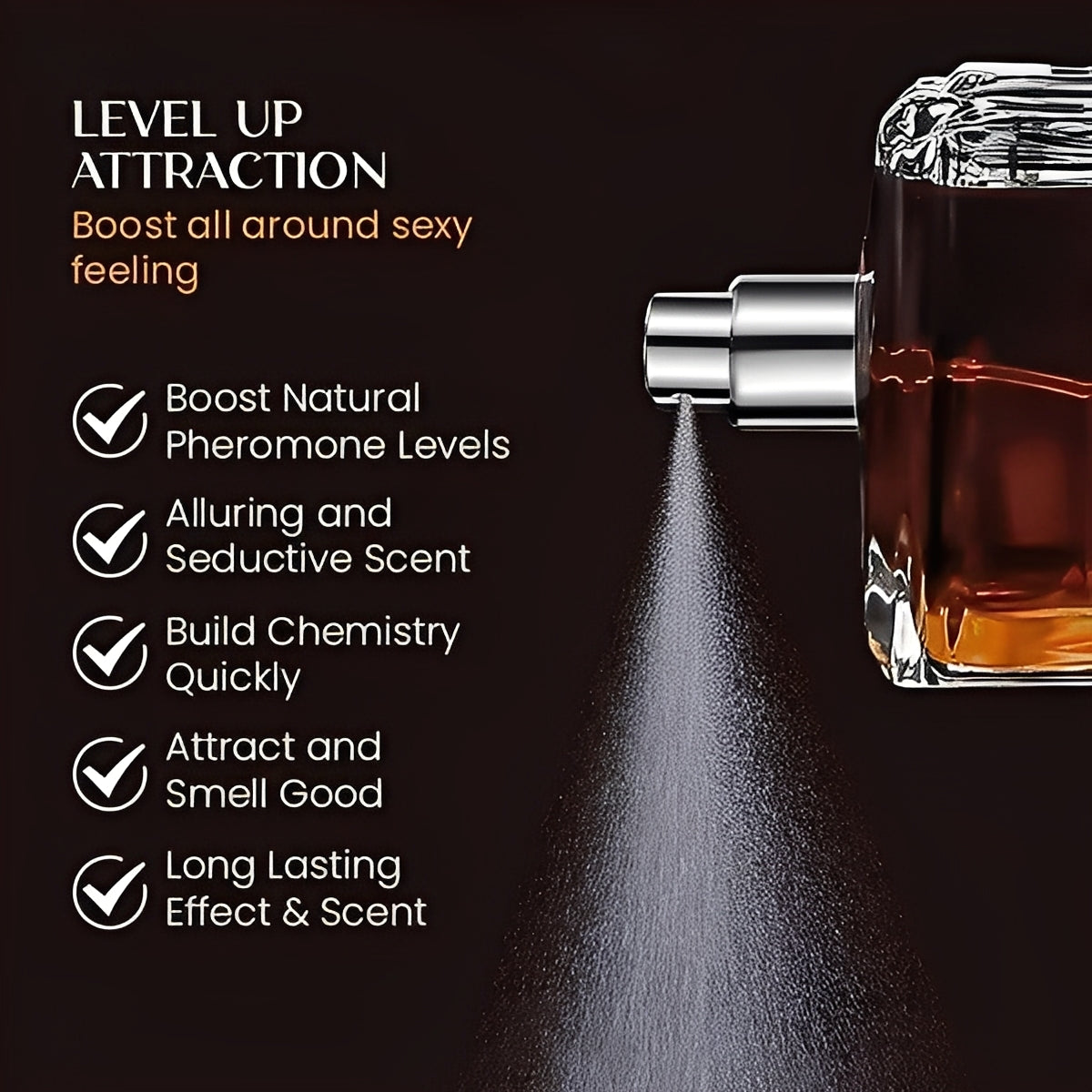 Men's perfume with an alluring fragrance spray