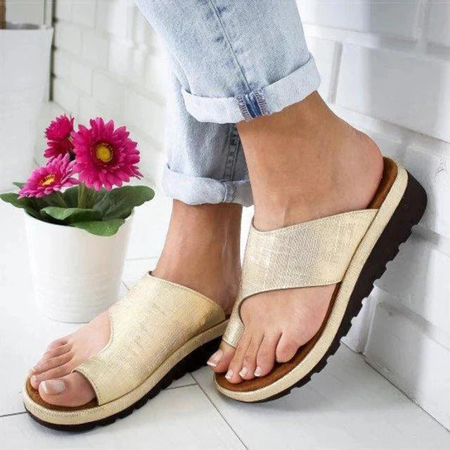 Comfortable slipper sandals with PU leather upper