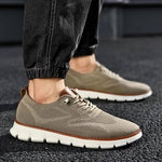 Comfortable leisure shoes with a wide toe box and knitted upper
