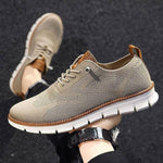 Comfortable leisure shoes with a wide toe box and knitted upper