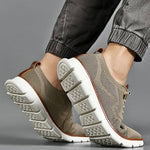 Comfortable leisure shoes with a wide toe box and knitted upper