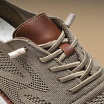 Comfortable leisure shoes with a wide toe box and knitted upper