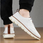 Comfortable leisure shoes with a wide toe box and knitted upper