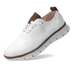 Comfortable leisure shoes with a wide toe box and knitted upper