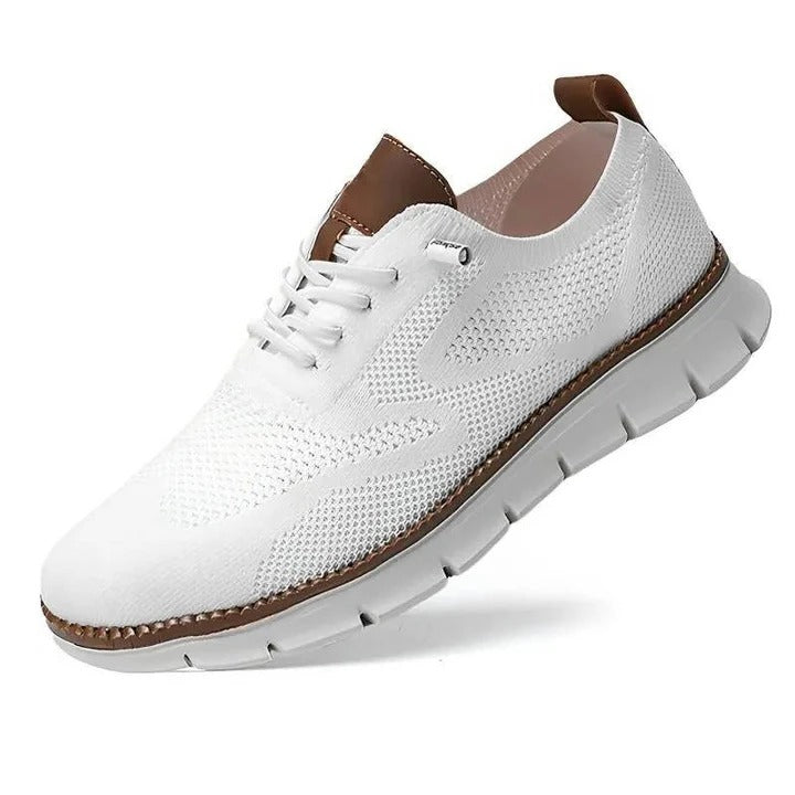 Comfortable leisure shoes with a wide toe box and knitted upper