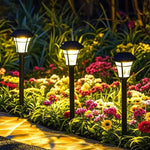 Solar Powered Outdoor LED Garden Lights, Set of 4