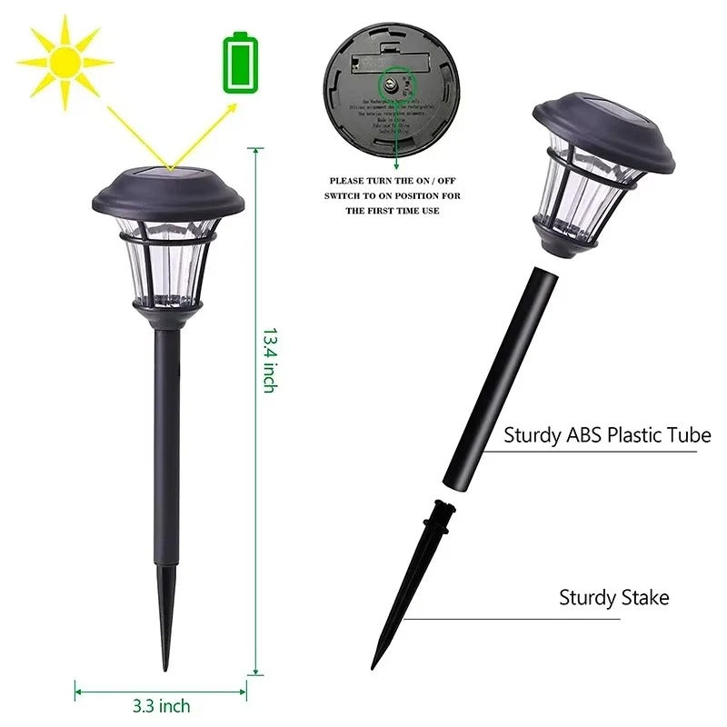 Solar Powered Outdoor LED Garden Lights, Set of 4