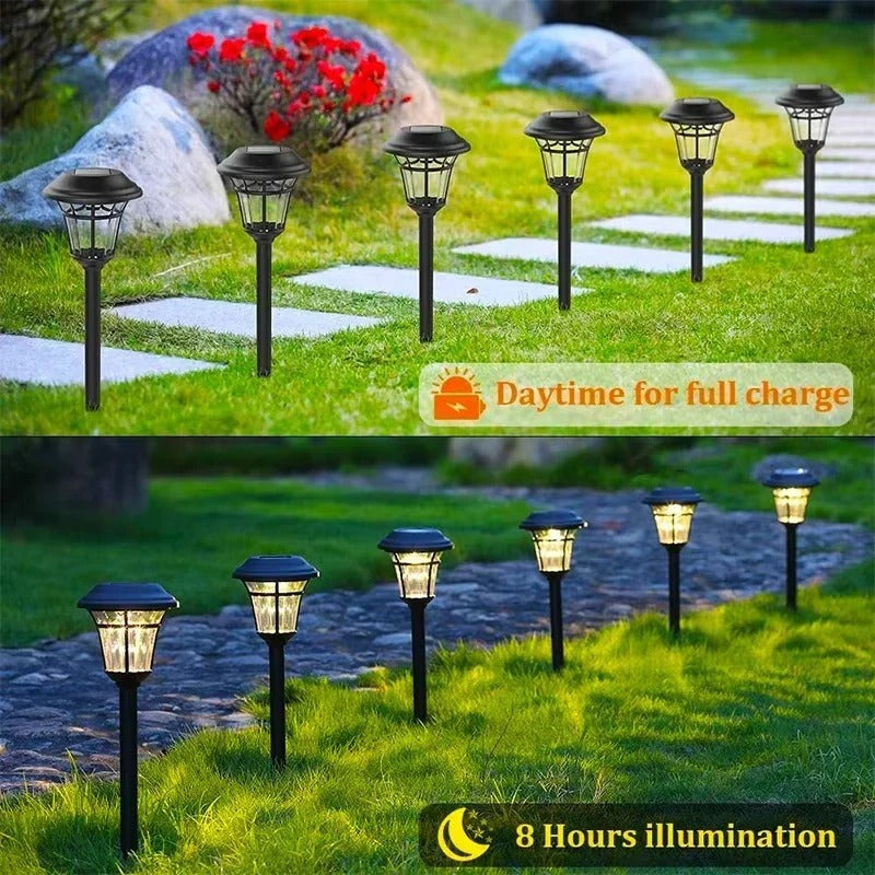 Solar Powered Outdoor LED Garden Lights, Set of 4