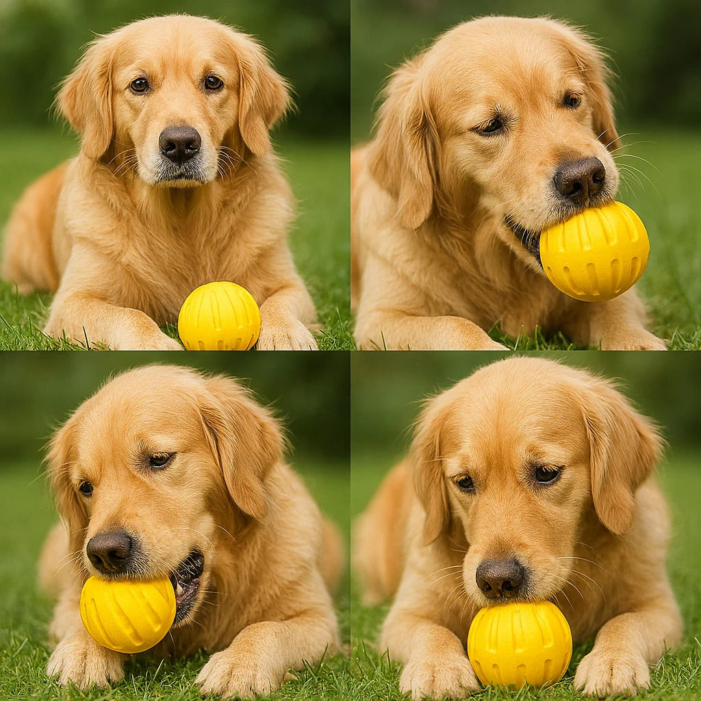 Dog play ball with textured design