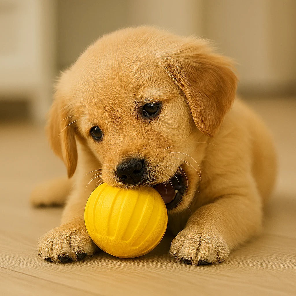 Dog play ball with textured design