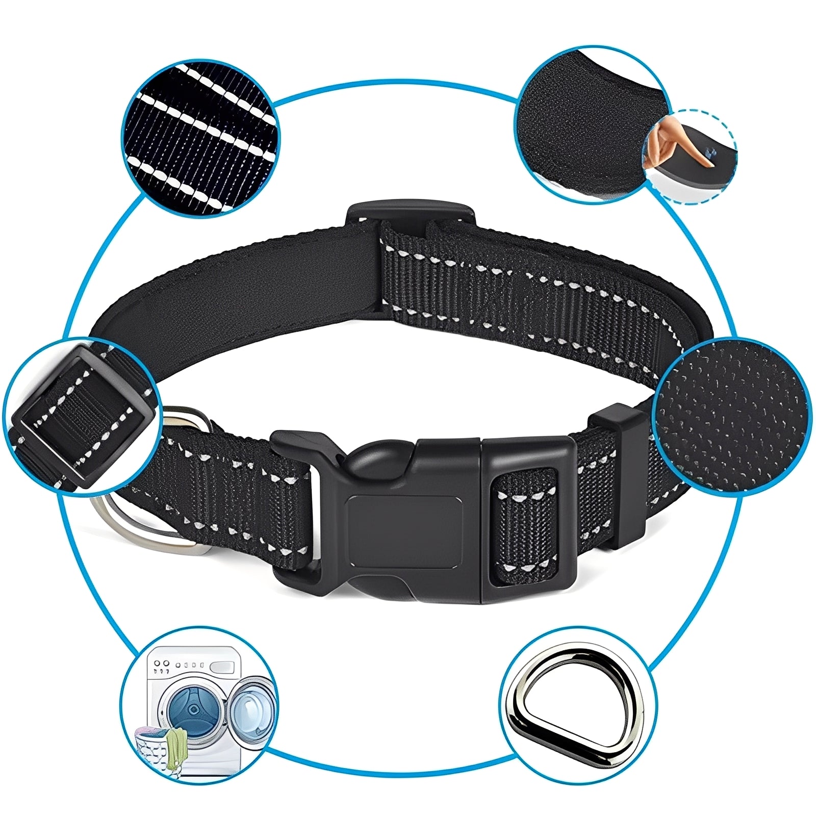 Verstellbarer Nylon-Hundehalsband mit Sicherheitsverschluss