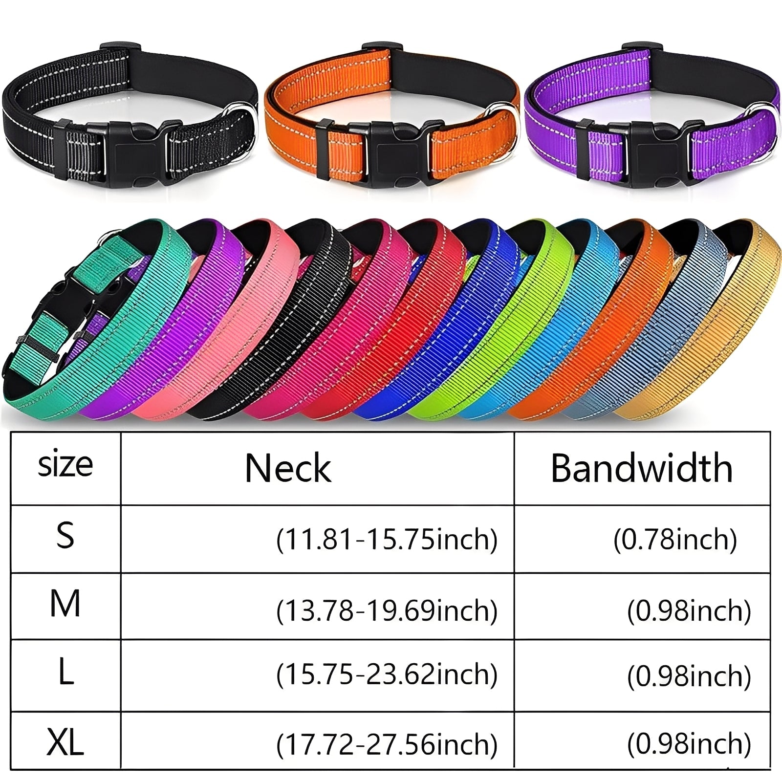 Verstellbares Nylon-Hundehalsband mit Clipverschluss