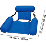 Floating water lounger with backrest for beach and pool
