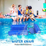 Floating water lounger with backrest for beach and pool