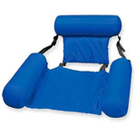 Floating water lounger with backrest for beach and pool