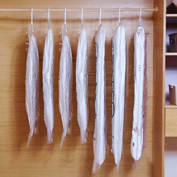 Hanging Vacuum Storage Bags for Optimal Clothing Organization, Set of 4
