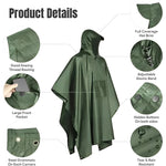Leichter Regenponcho mit Kapuze und praktischer Tasche