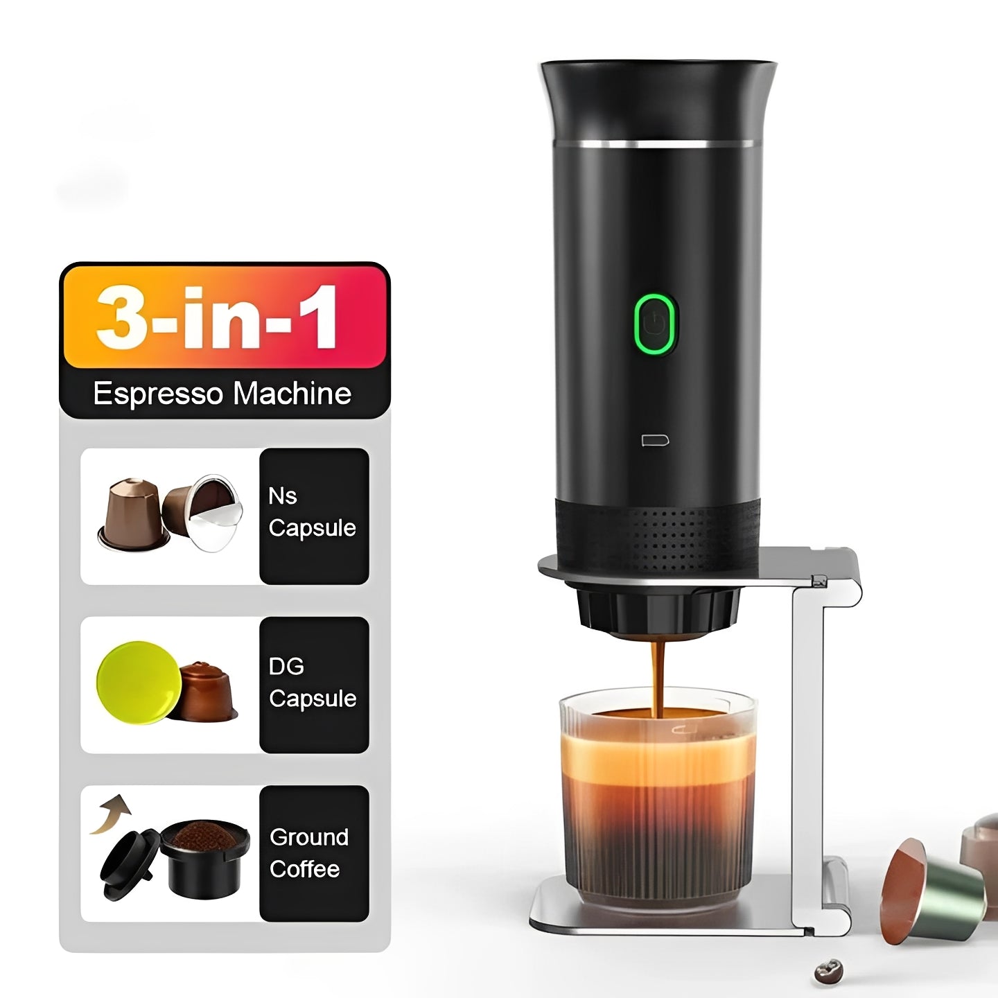 Kompakte USB-Kaffeemaschine mit 3 Brüheinstellungen