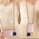 Elegante Ledertasche für iPhone mit Kartenfächern und Reißverschluss