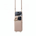 Elegante Lederhülle für iPhone mit Kartenfächern und Reißverschluss
