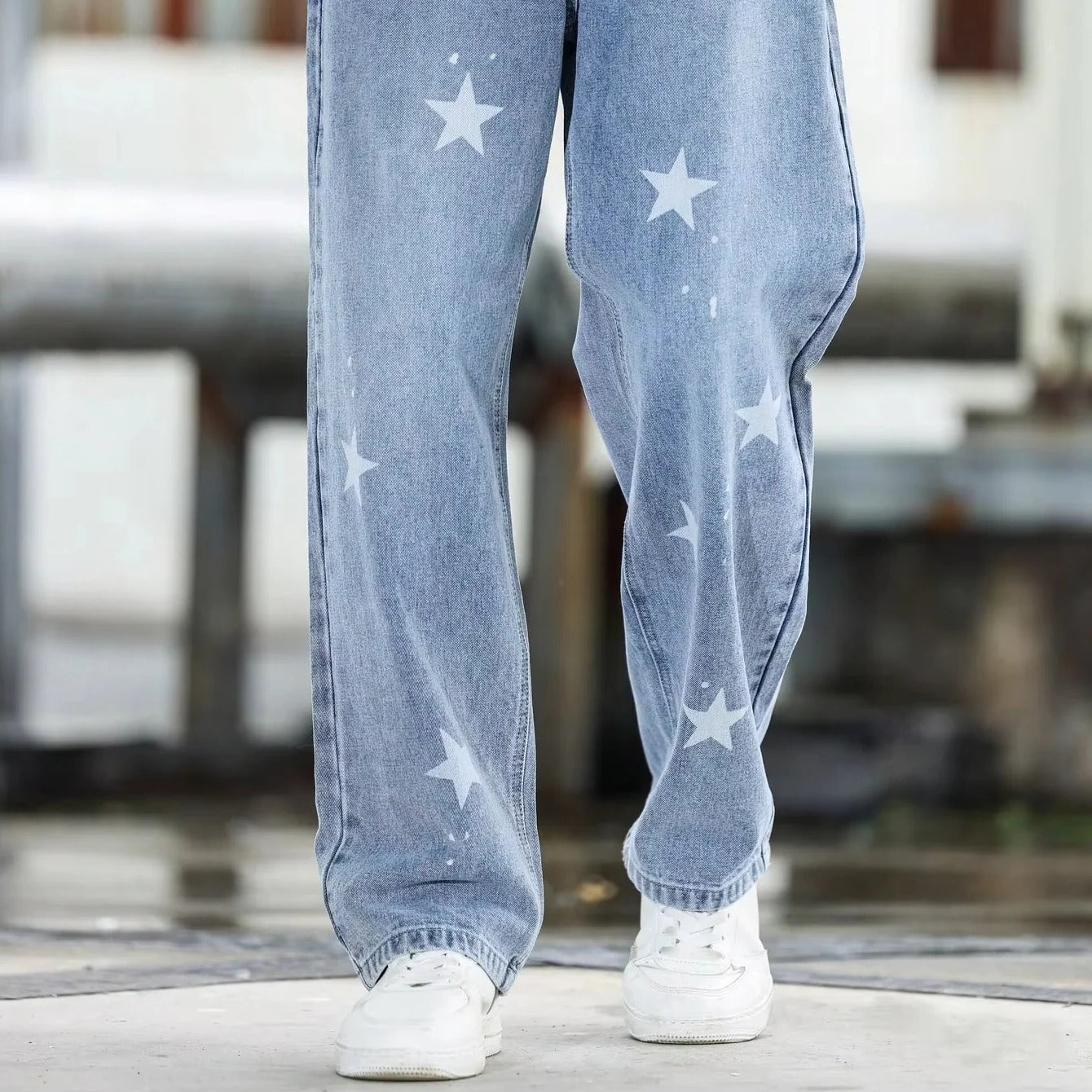 Lässige Herrenjeans mit weitem Bein für jeden Anlass