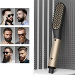 Compact Beard Straightening Brush with Ceramic Heating